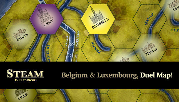 Steam: Rails to Riches - Belgium & Luxembourg Map artwork